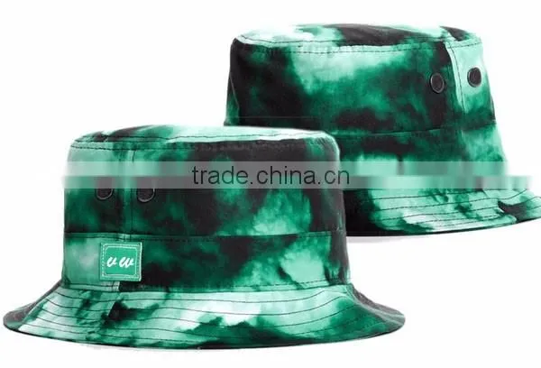 Outdoor Hat Custom Logo Cotton Black Leaf Sublimation Bucket Hat