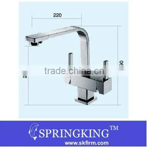 Brass Three Way Faucet Kitchen Mixer Tap