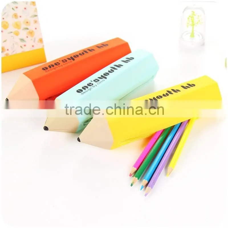 Multi color silicone pencil case pen bag