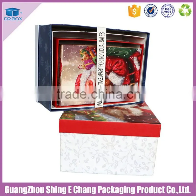 Decorative christmas box,top grade christmas cardboard storage box