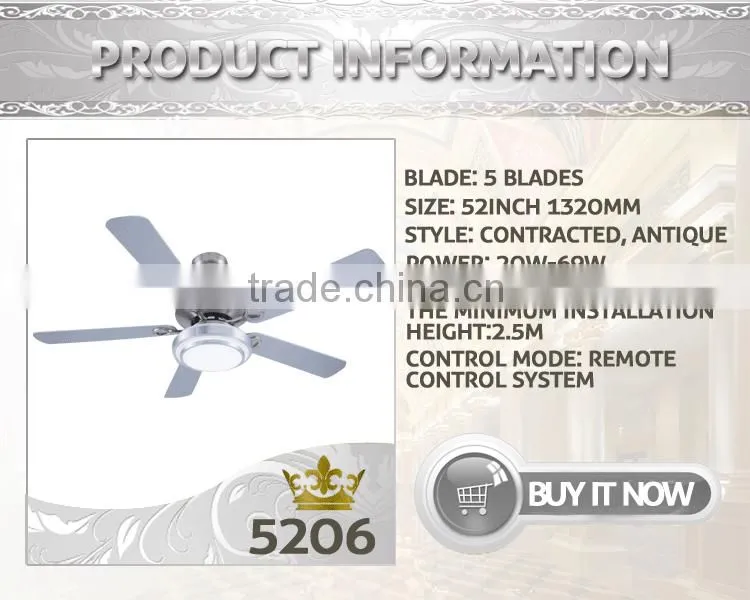 Brushed Nickel Retractable Ceiling Fan With Wood Blades