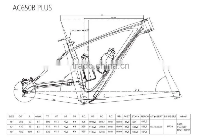 ICAN 27.5 Plus mtb frame carbon 650b plus mountain bike frames bike rigid special tire 3.0''