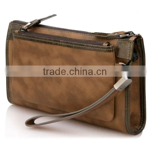 wholesale custom men's clutch bag and leather clutch bags for men