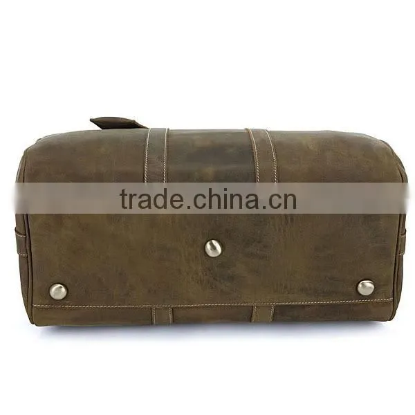 2014 Fashion vintage style travel shoulder bag genuine leather travel bag fit for 17'' laptop