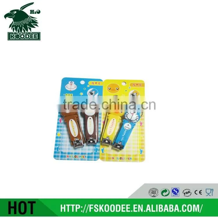 Cartoon design safe nail clippers for kids in ABS and stainless steel material