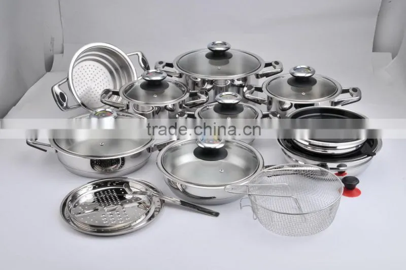 7 Layer Induction Bottom 304 Stainless Steel induction Cookware set with wide edge