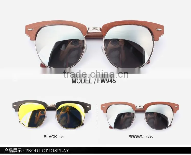 Factory Wholesale Fashion Wooded Sunglasses FW945
