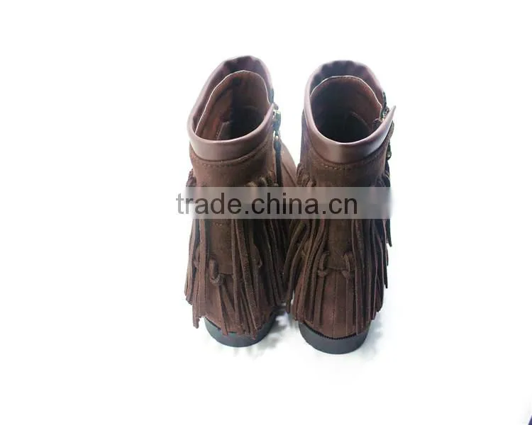 2016 fashion ladies winter unique tassel suede boots