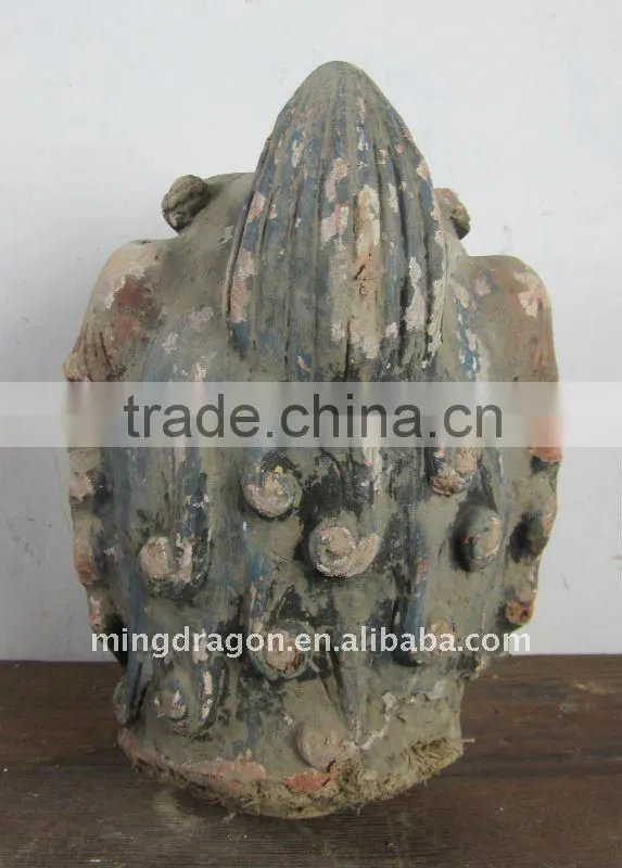 Antique Chinese Mud Hand carved Buddha Head Sculpture