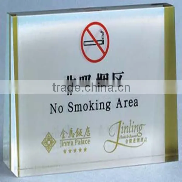 Warning no smoking sign acrylic