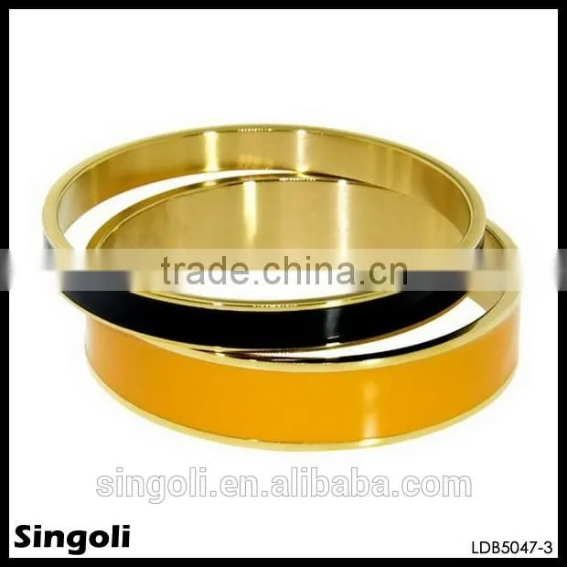 Exquisite shine enamel metal bracelet double bangle sets classical white and black alloy bracelet