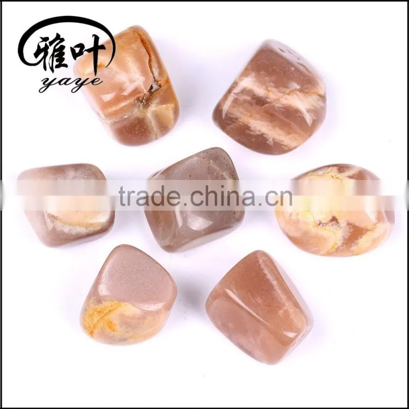 Wholesale Natural semi precious Stone Highly Polished 20-25mm Moonstone Tumbled Stone