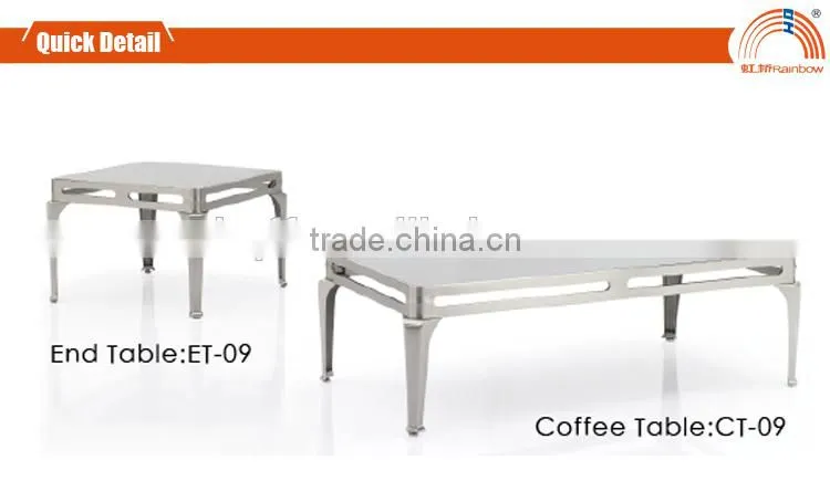 CT-09ET-09coffee table in glass table top stainless steel tea table end tables