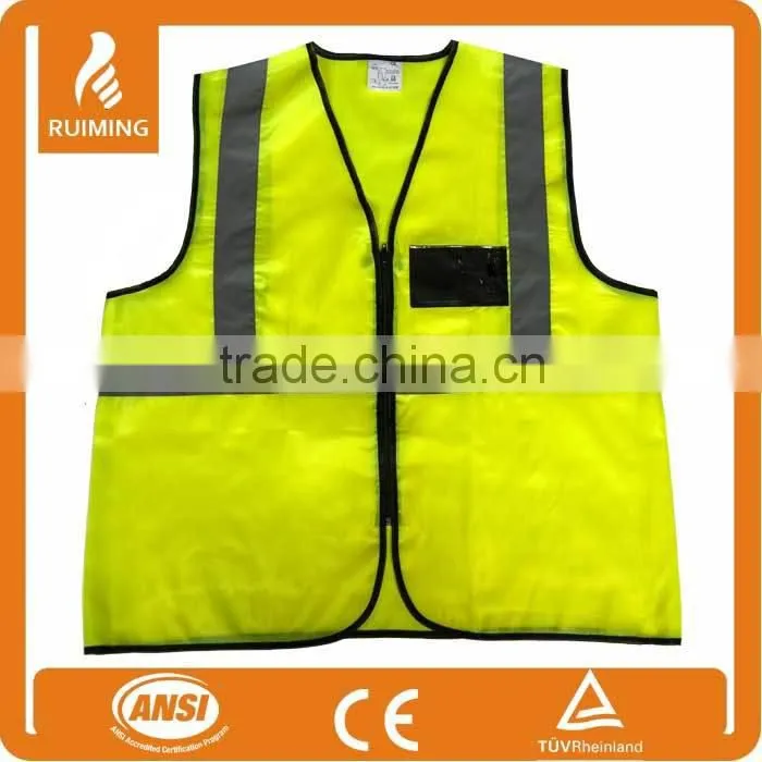mesh vest with id card pocket and zipper