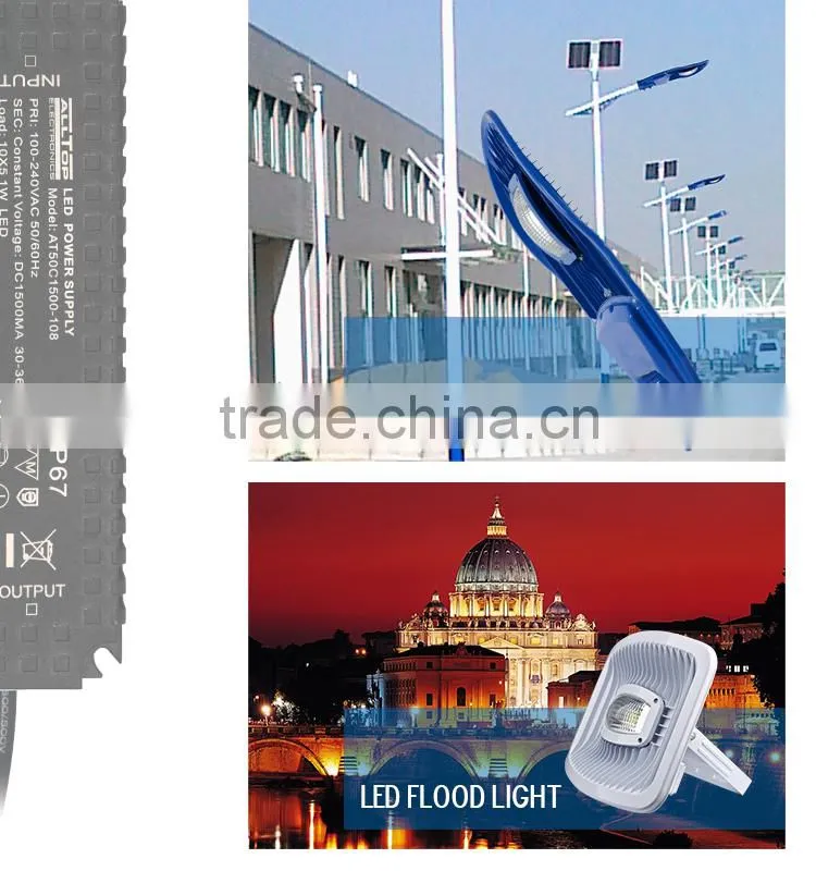 Electronic constant current 1500mA 50w IP67 waterproof led driver