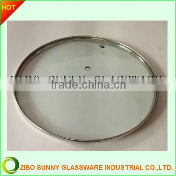 Round tempered Green color glass pot lid