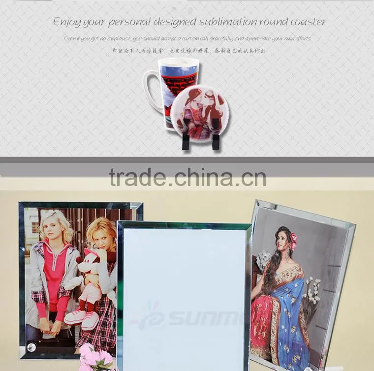 Sunmeta factory directly blank sublimation round glass coaster BL-17B