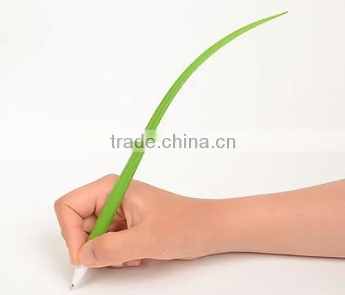 2014 hot custom green grass leaf silicone pen