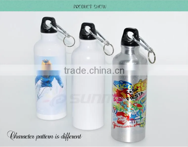 750ml Sublimation Silver and White Aluminium Sport Water Bottle