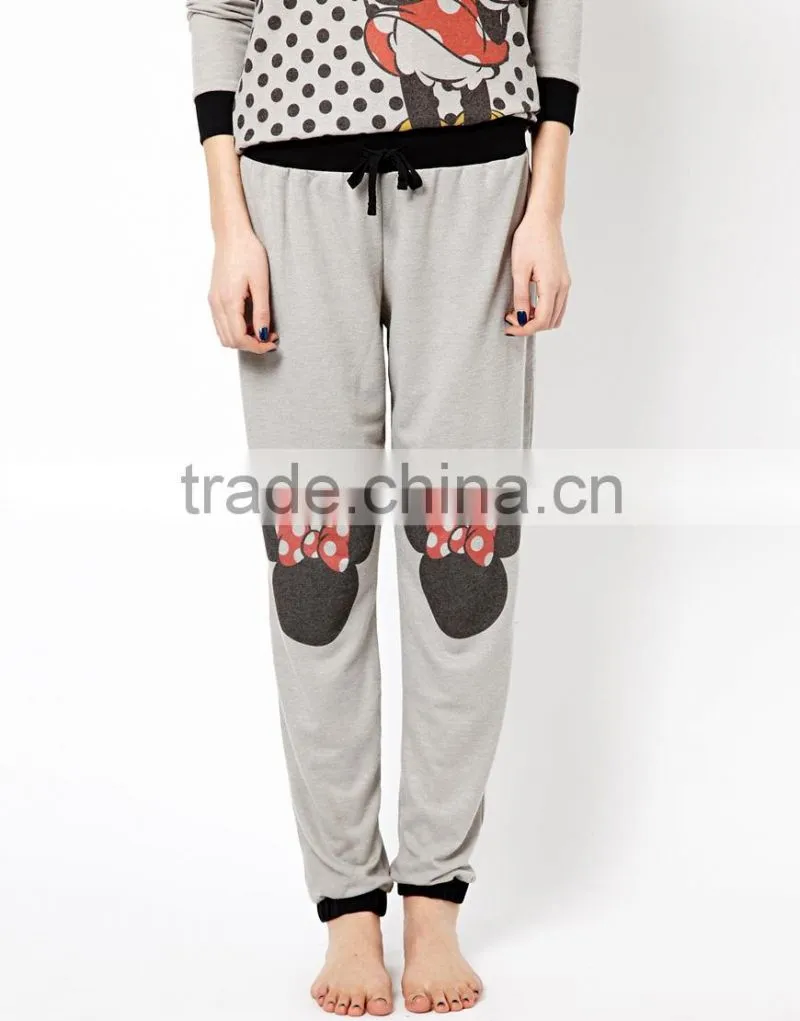 Ladies Petite embroidered with contrast color cuff Onesie Pajamas with Hood