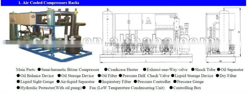 Semi-hermetic Compressor Racks for Cold Storage Room Condensing Unit