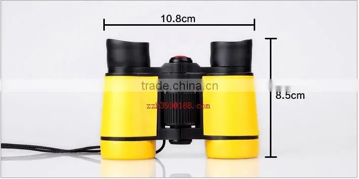 Made in China color toy binoculars , children binoculars ,kids plastic gift binoculars Environmental rubber toy telescope 4X30