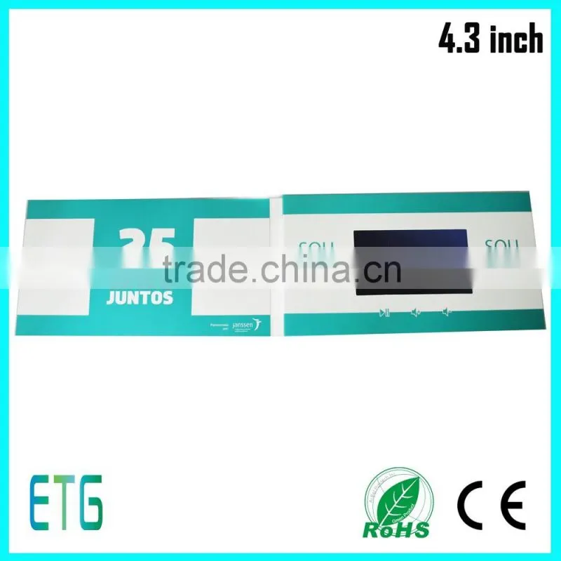 lcd oem color/size invitation video greeting card