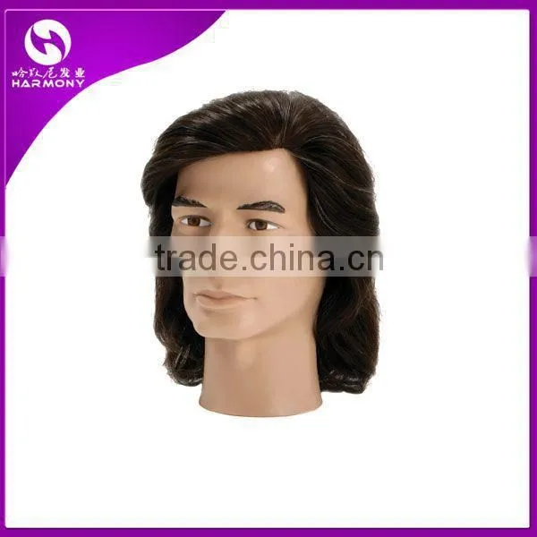 2015 cheap cosmetology salon human hair training head for hairdressers/100% human hair training doll head practice head