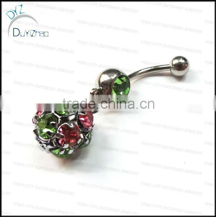 clear gemstone basketball navel belly ring cubic belly ring