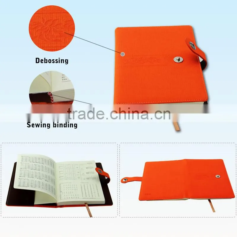 Colored 2016 A4 A5 A6 Sizes Leather Notebook Embossed