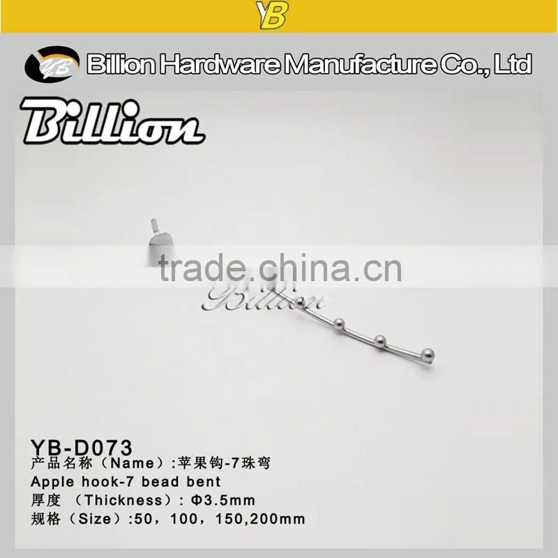 YB-D072 Billion factory superfmarket pegboard hanger metal chrome hook single wire display hook