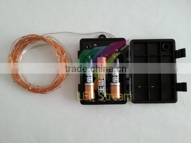 6M 60 led 3AA Outdoor Battery Powered Timer LED Copper Wire String Fairy Light lamp