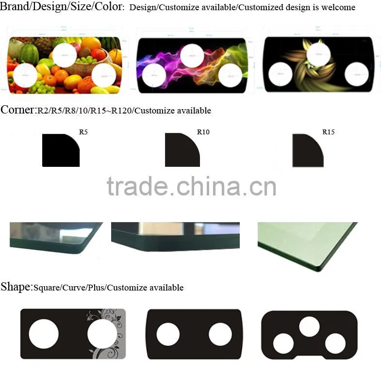 Gas Stove Tempered Glass Top with three burner
