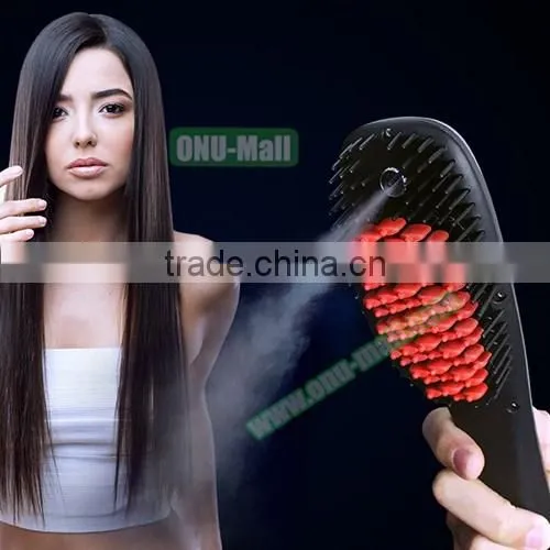Latest Trending Products Zero Damage Electric Hair Straightener Brush with Sprayer
