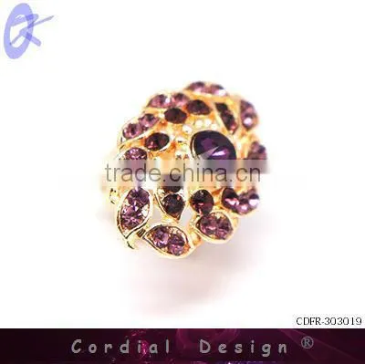 2013 hot sale wholesale colour rhinestone fashion extravagant ring
