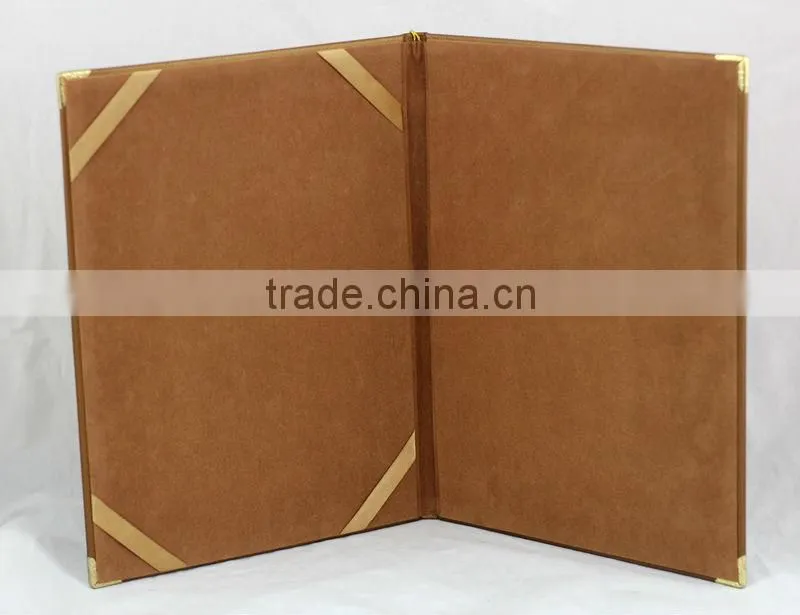 Customized logo A4 size certificate holder/genuine leather certificate folder/pu leather certificate portfolio