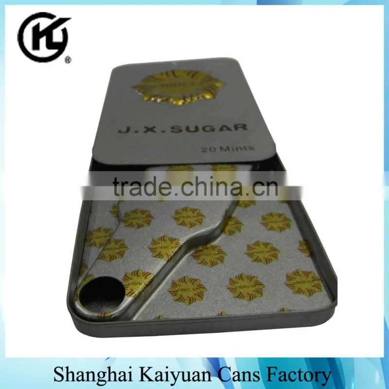 High Quality Tinplate Rectangular Candy Tin Box(Push Over)