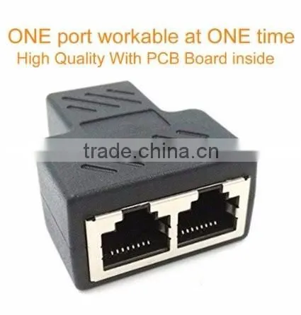 RJ45 Female to Female Network Adapter 1 to 2 Port Female CAT 5/CAT 6 LAN Ethernet Socket Connector