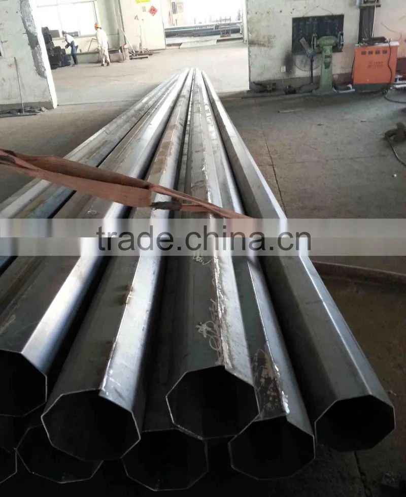 black shaft steel conical poles for street lighting