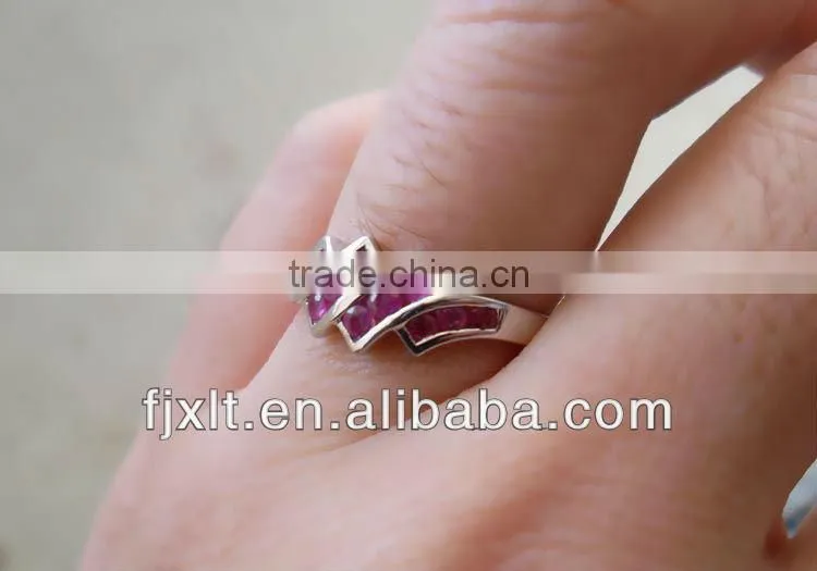 Newest Design Tension Setting 925 Sterling Silver Natural Ruby Ring