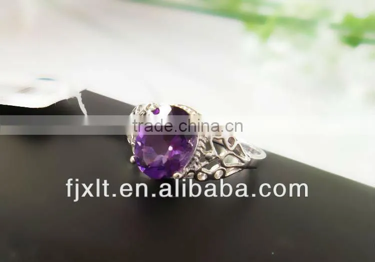 Hot Sale Fashionable 925 Sterling Silver Cheap Amethyst Ring