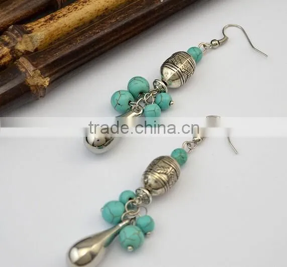 New design Bohemia Jewelry Drop Pendant Vintage Turquoise Earrings For Women