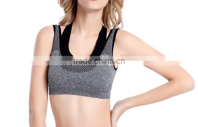 Women Padded Top Athletic Vest Gym Fitness Stretch Cotton Seamless Sports Bra