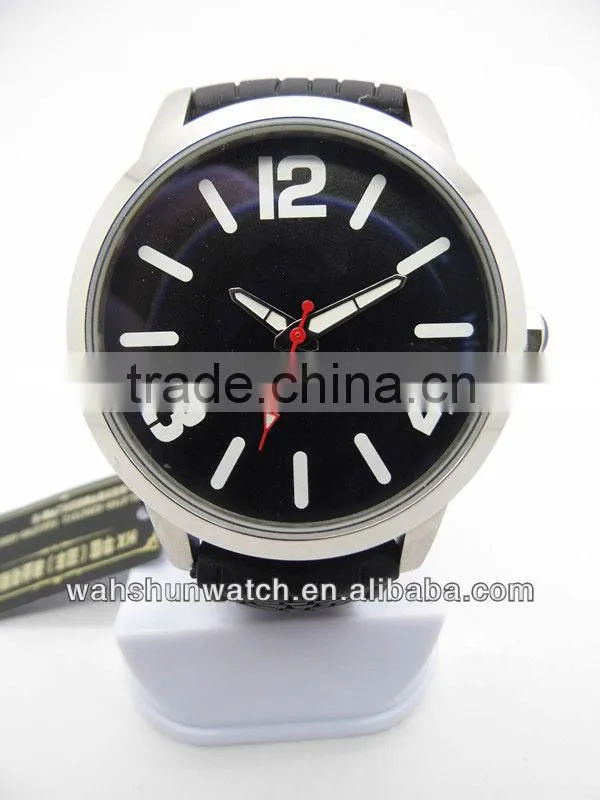 2013 best selling fashion quartz brands japan movt black watch with white numbers