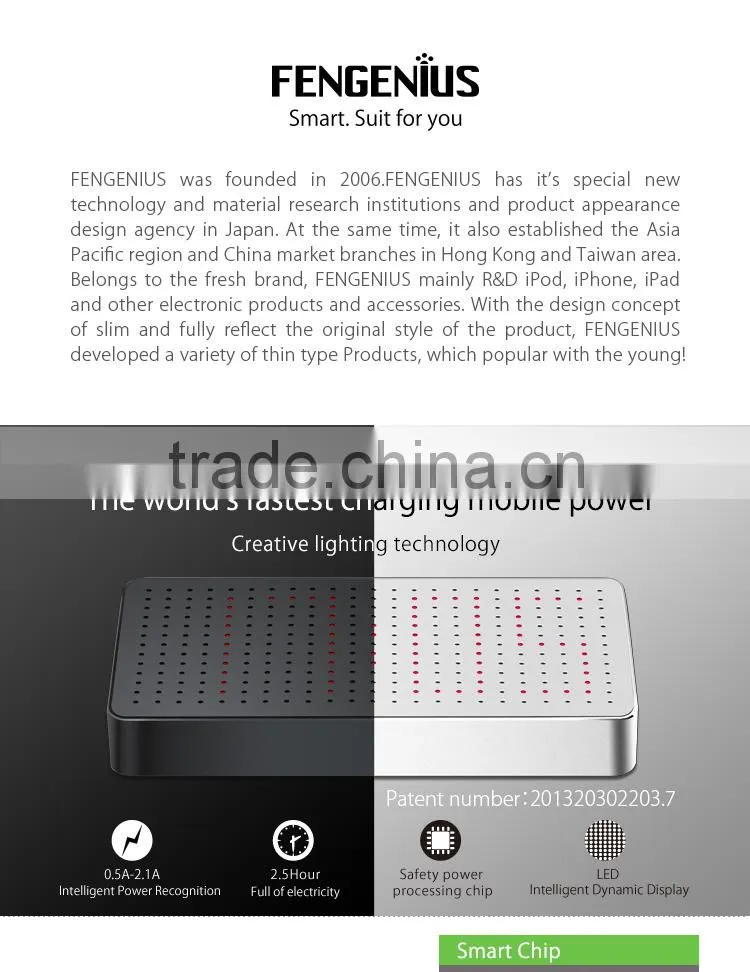 Aluminum portable powerbank 10000mah, mobile power bank battery charger