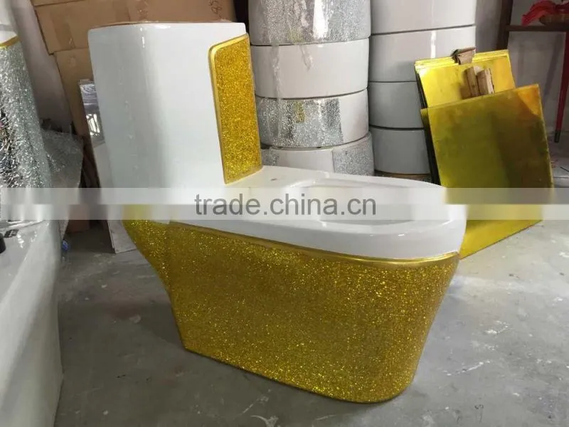 Design new innovative products 2015 paste glass gold toilet