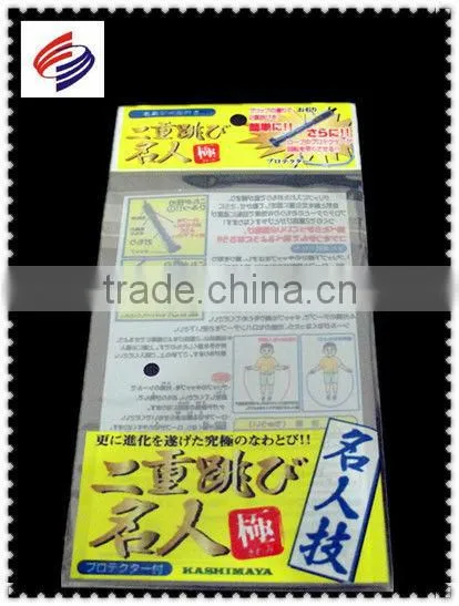 Custom printed plastic opp header bag with sealing tape