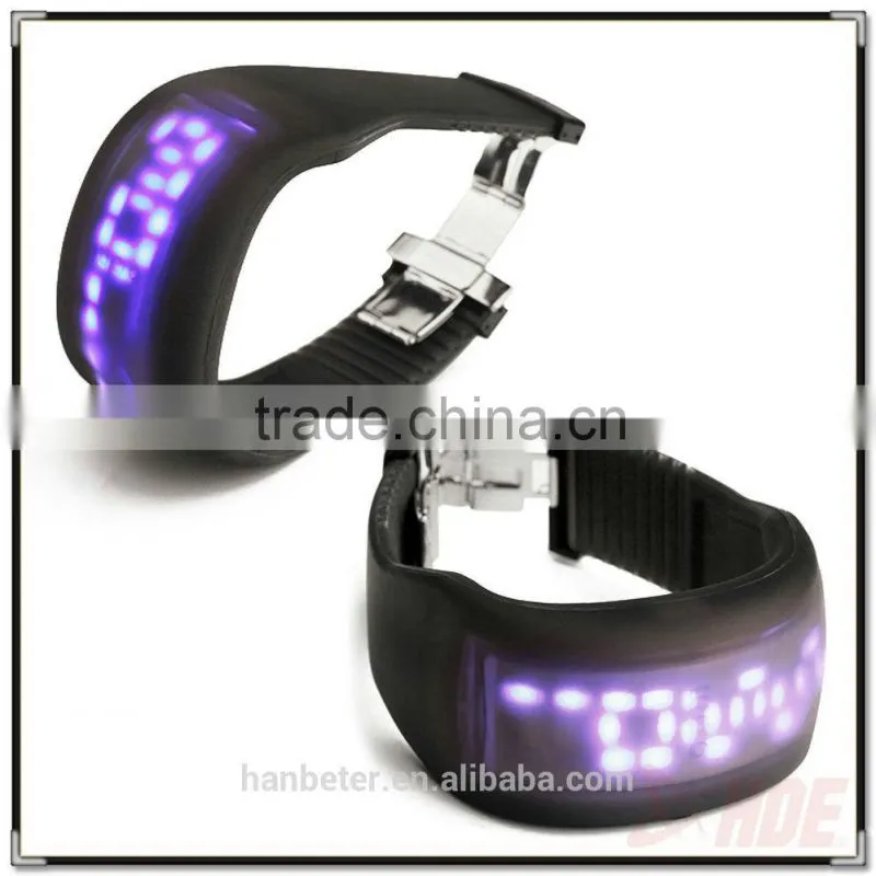 hottest sale fashion design night light ODM led wrist watch for wholesale