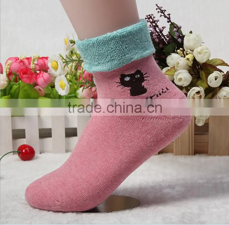 2015 New South kitten thickened terry socks manufacturers cotton socks cute compression socks