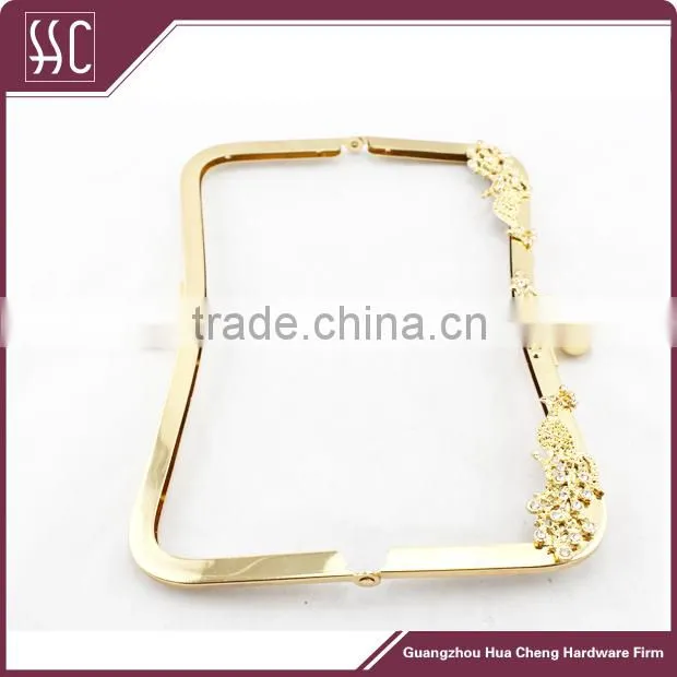 peafowl decorative metal frame clutch frame